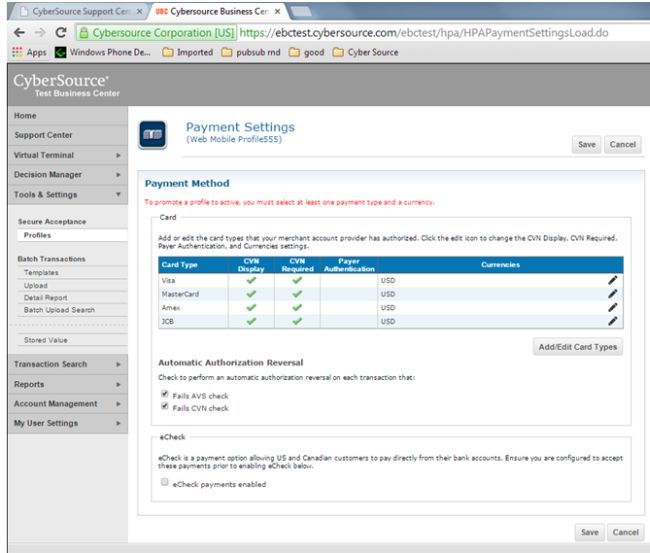 Click Payment Setting 